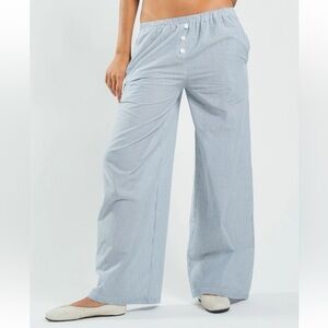 True♡ Light Blue Wide Leg Pants Elastic Waist - S